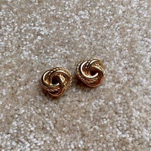 Vintage Gold Knot Stud Earrings